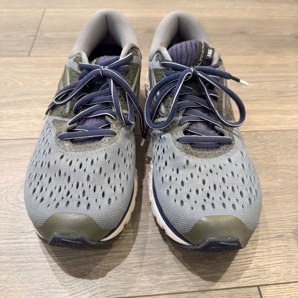 Brooks Glycerin 16 Mens Running Shoes Grey Navy Wide 2E Size 9.5 EE - Picture 4 of 9